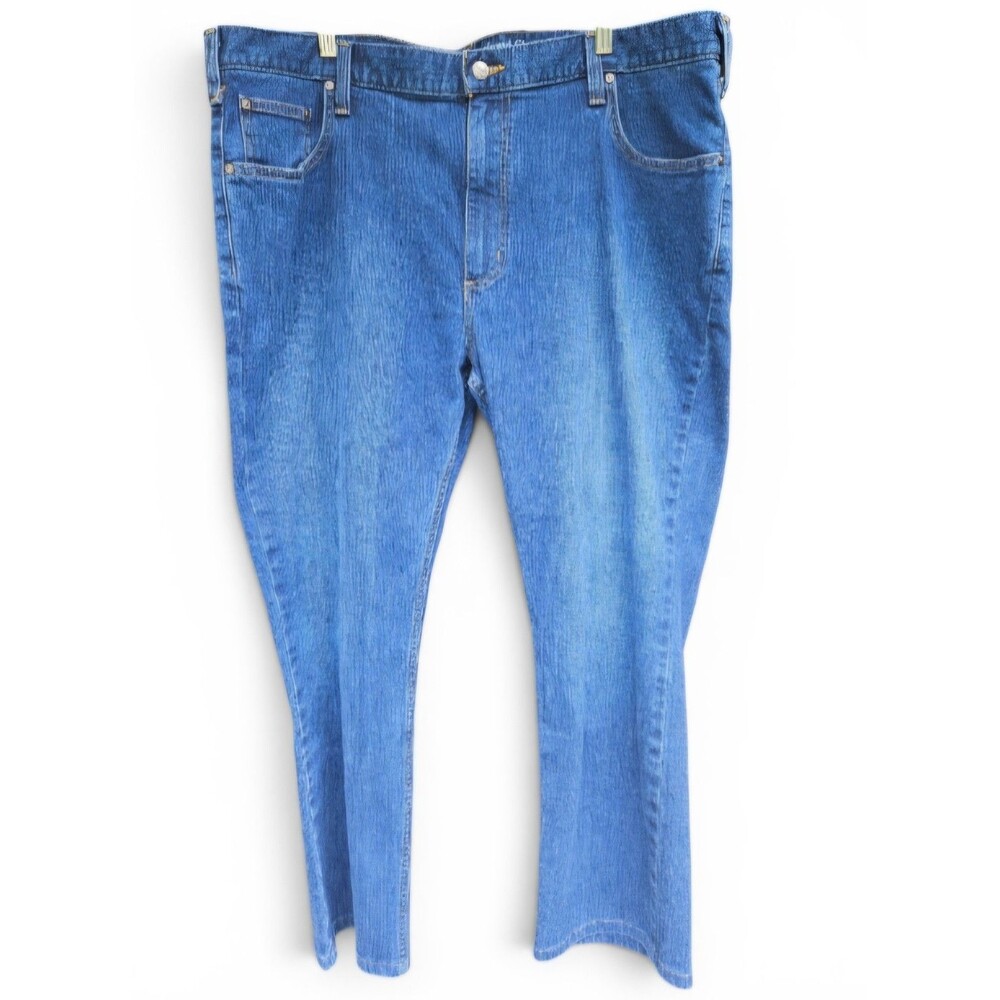 Carhartt Rugged Flex Mens 42x30 Blue Denim Relaxed Fit Straight Leg Jeans
